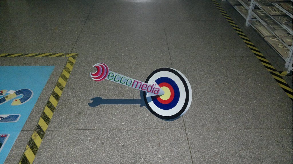 Anti-slip floor decal sticker on retail floor